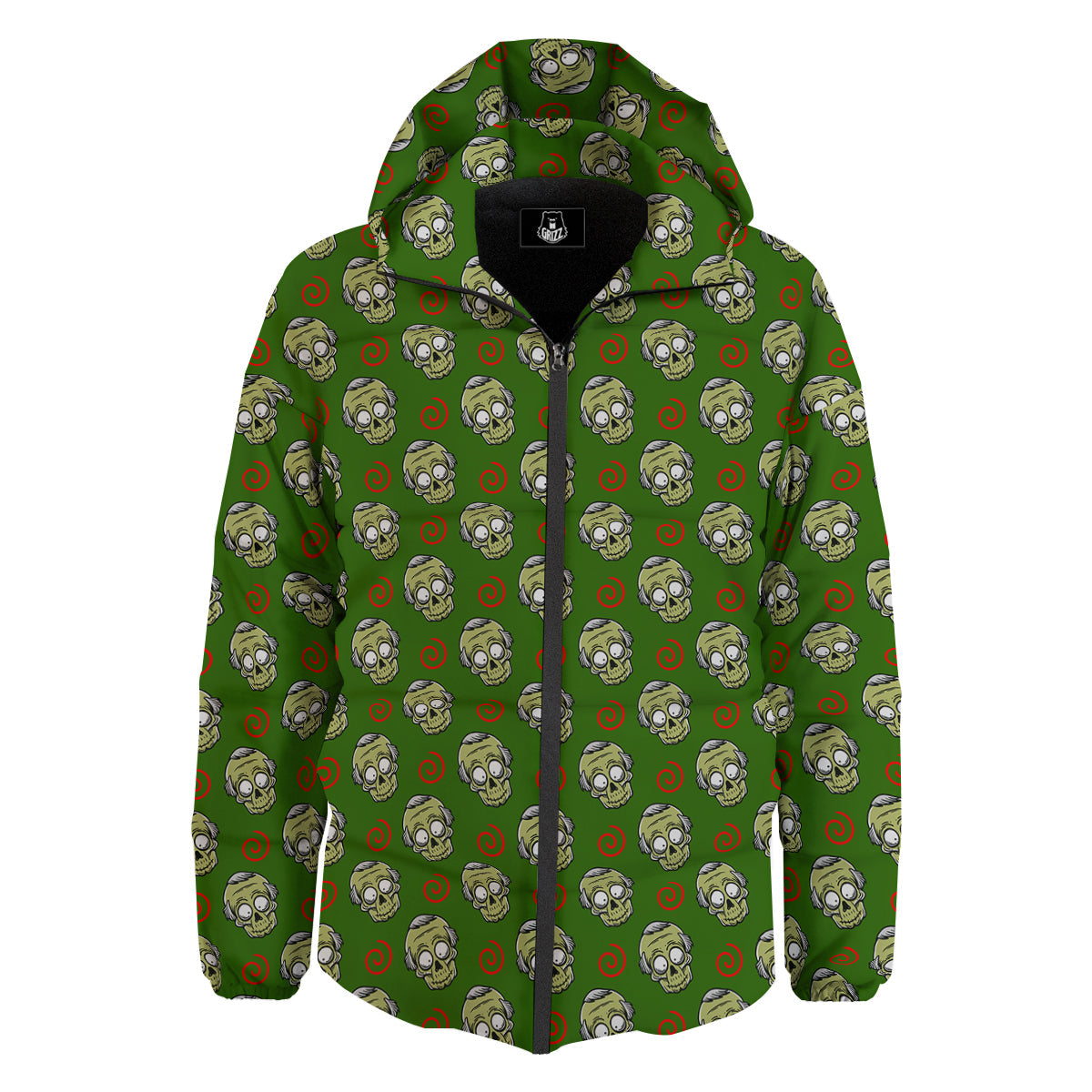 Zombie Cartoon Print Pattern Down Jacket-grizzshop