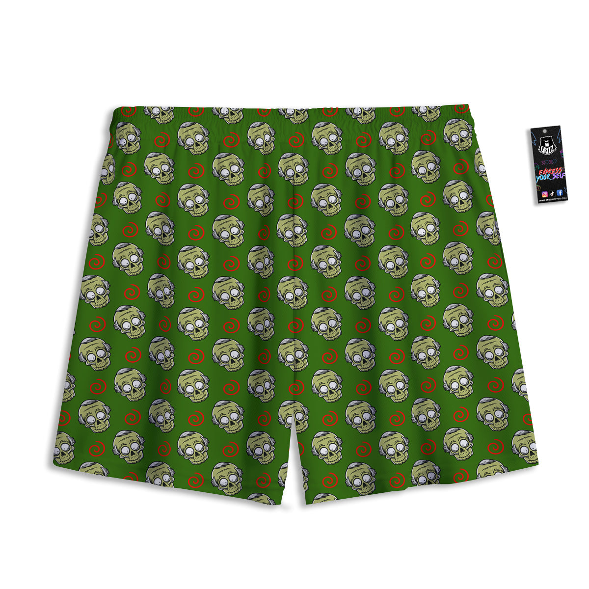 Zombie Cartoon Print Pattern Mesh Shorts-grizzshop