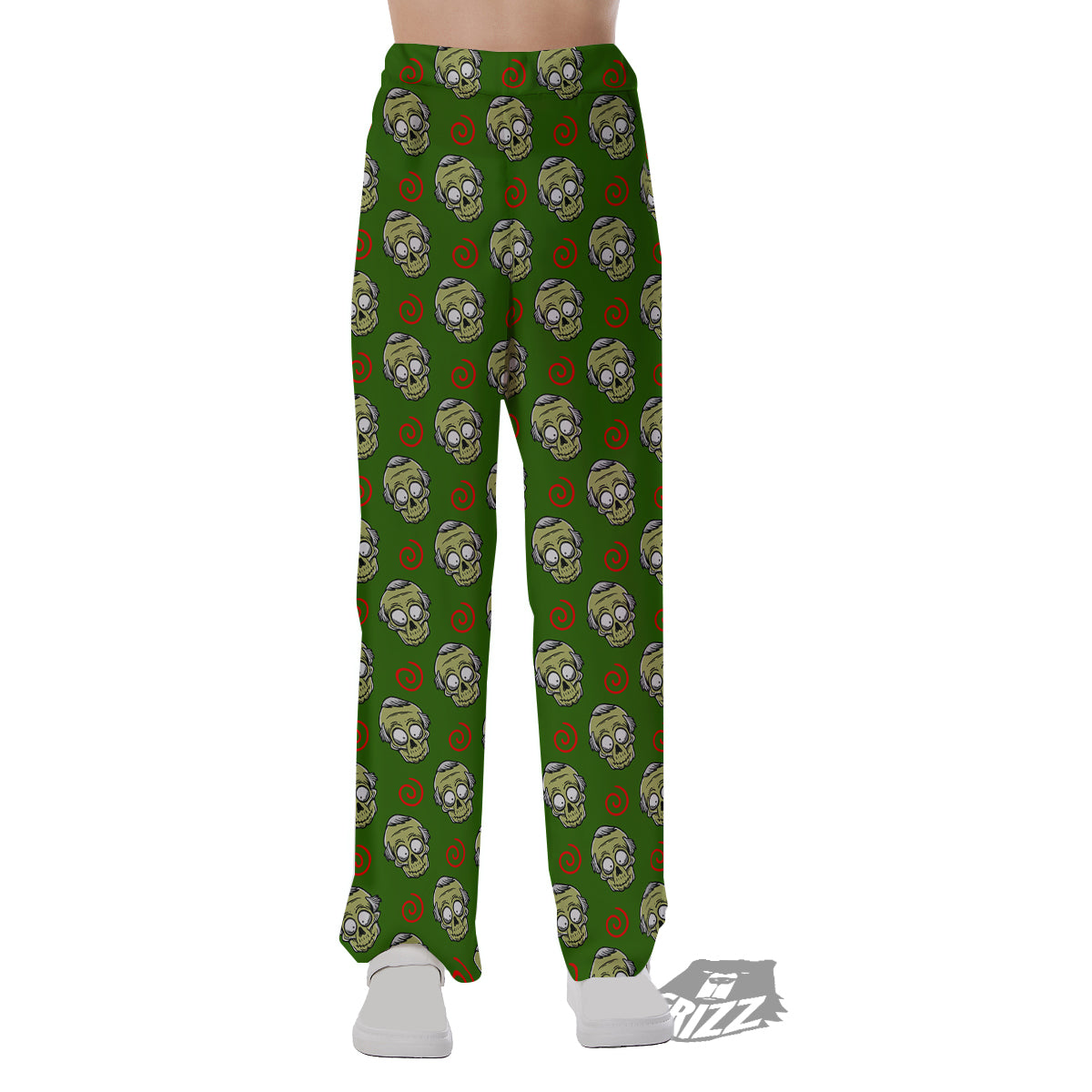 Zombie Cartoon Print Pattern Pajama Pants-grizzshop