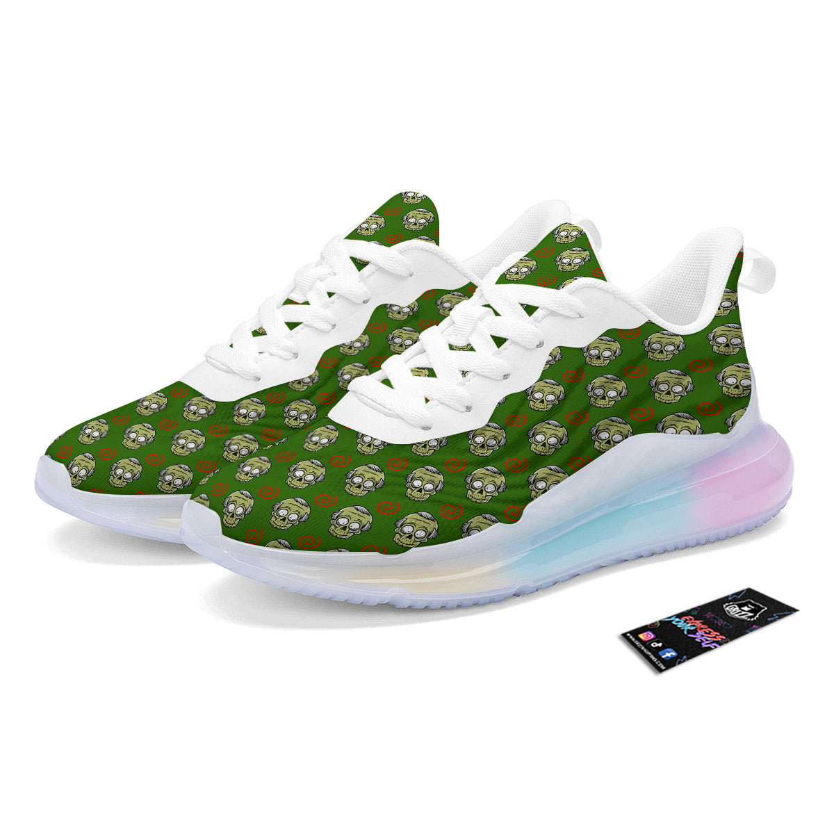 Zombie Cartoon Print Pattern Running Sneakers-grizzshop