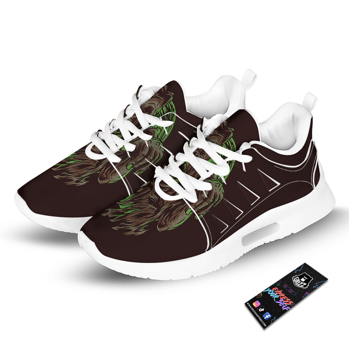 Zombie Cartoon Print Pattern Tennis Shoes-grizzshop