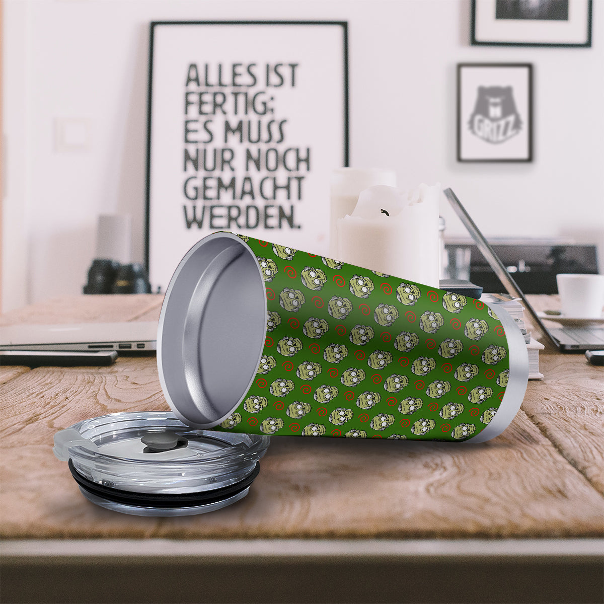 Zombie Cartoon Print Pattern Tumbler-grizzshop