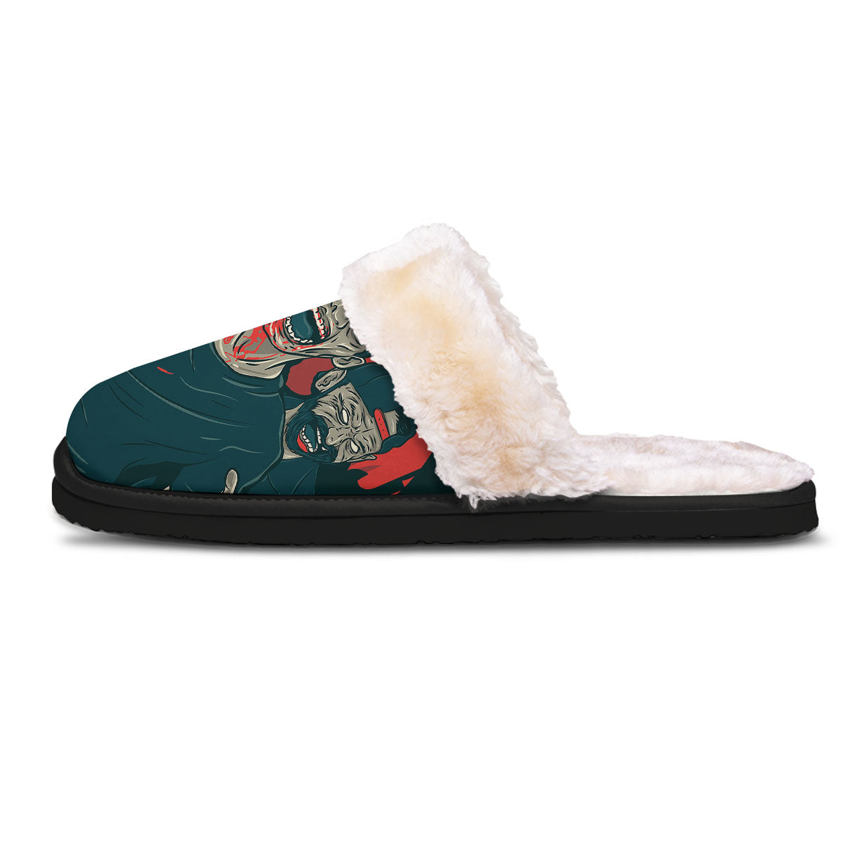 Zombie Crowd Halloween Print Slippers-grizzshop
