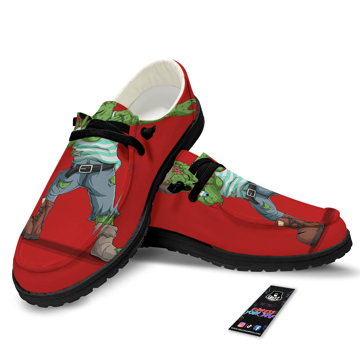 Zombie Dap Print Black Loafers-grizzshop