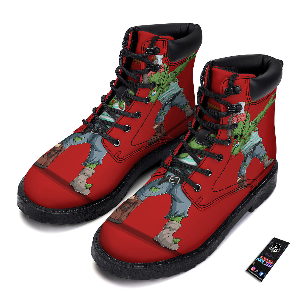 Zombie Dap Print Boots-grizzshop
