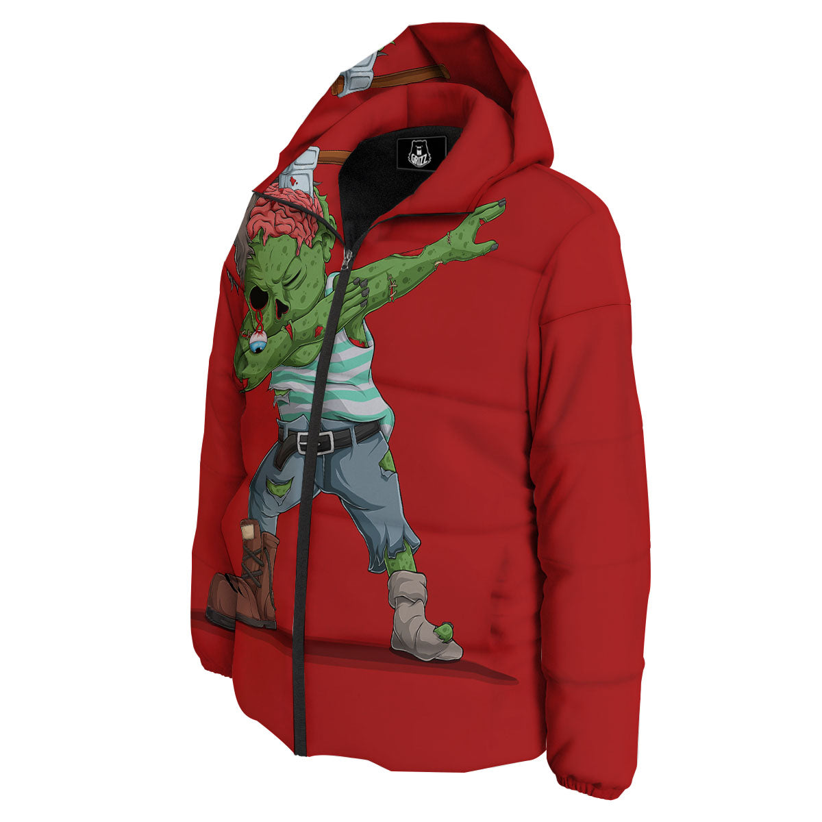 Zombie Dap Print Down Jacket-grizzshop