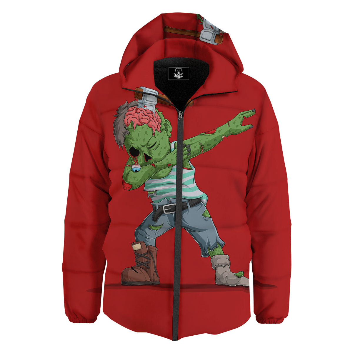 Zombie Dap Print Down Jacket-grizzshop