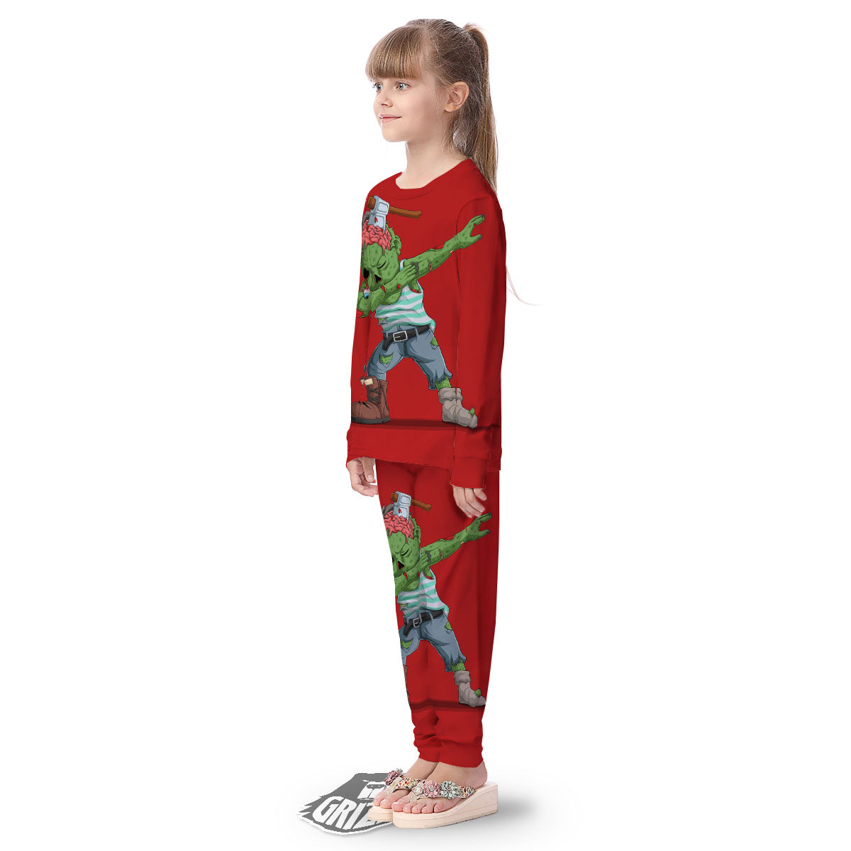 Zombie Dap Print Kid's Pajamas-grizzshop