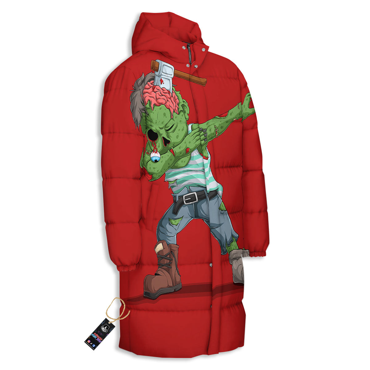 Zombie Dap Print Long Down Jacket-grizzshop