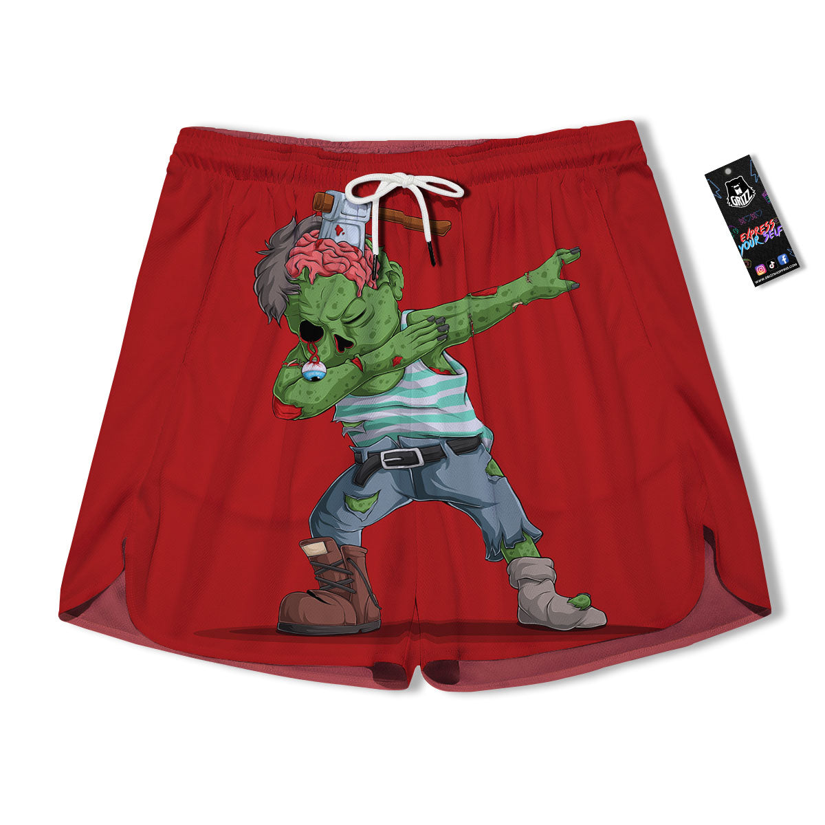 Zombie Dap Print Men's Running Shorts-grizzshop