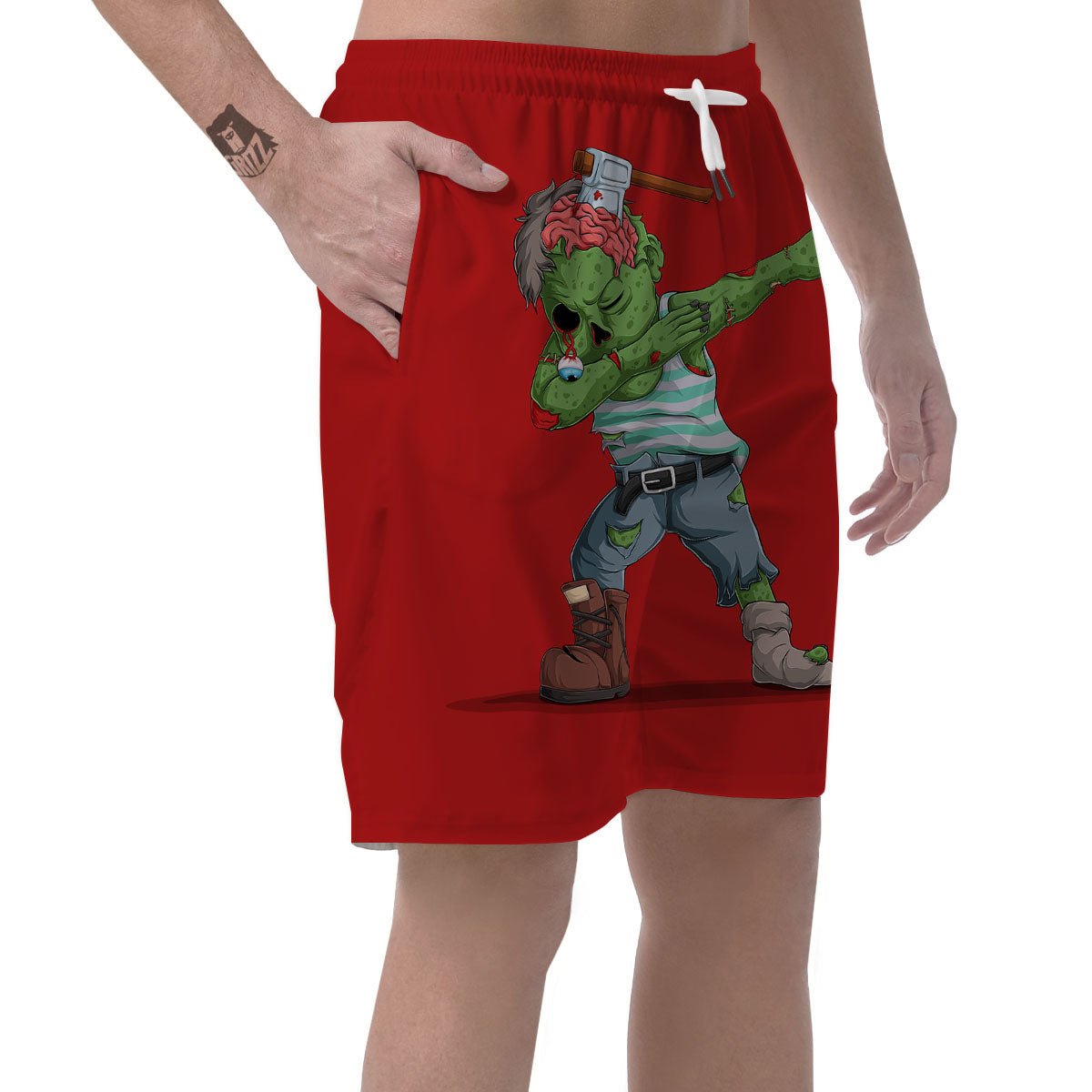 Zombie Dap Print Men's Shorts-grizzshop
