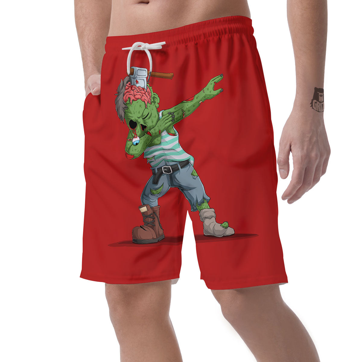 Zombie Dap Print Men's Shorts-grizzshop