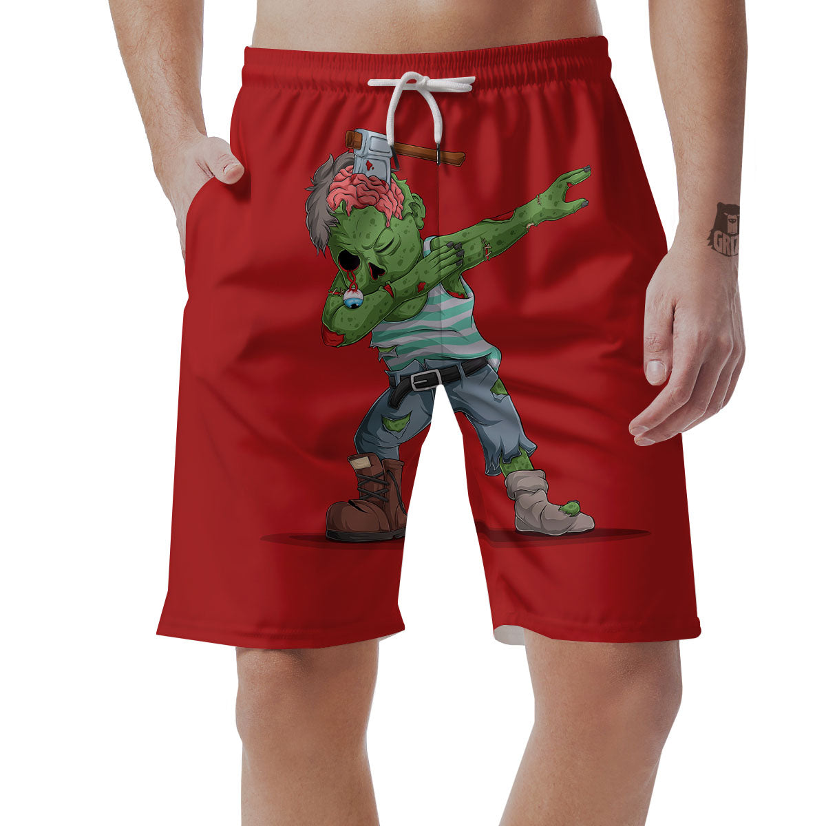Zombie Dap Print Men's Shorts-grizzshop