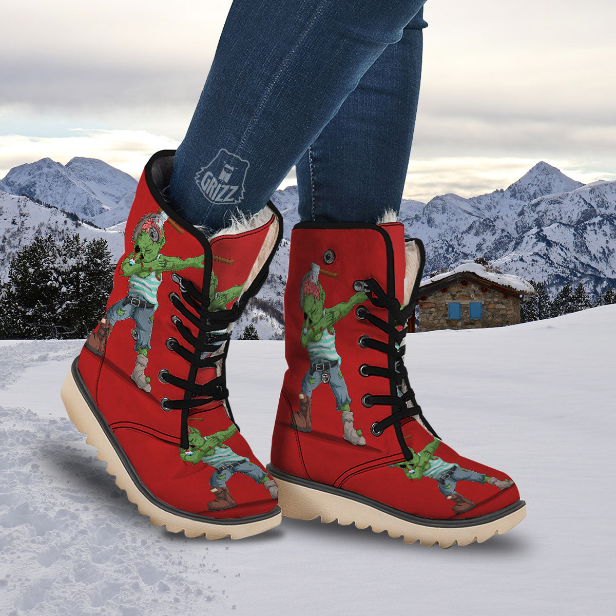 Zombie Dap Print Snow Boots-grizzshop