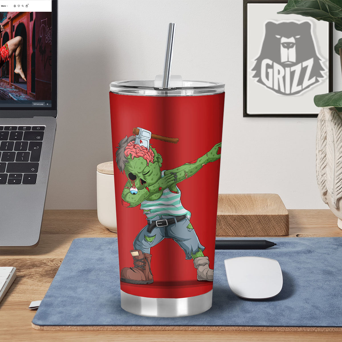 Zombie Dap Print Tumbler-grizzshop