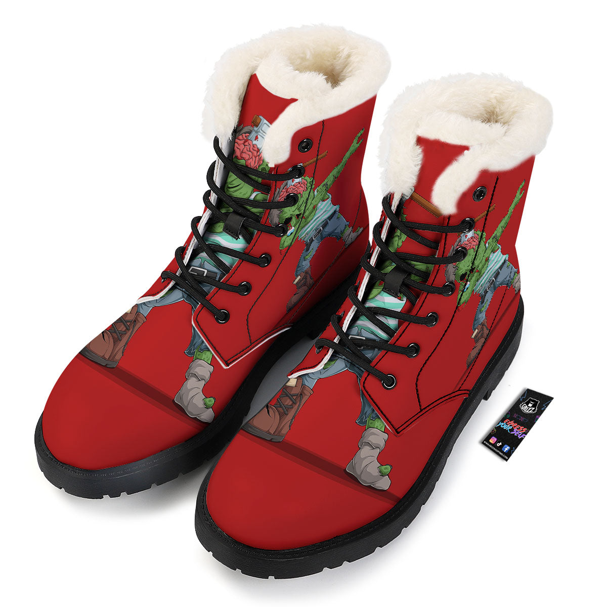 Zombie Dap Print Winter Boots-grizzshop