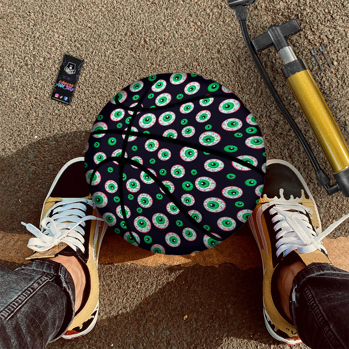 Zombie Eyeball Print Pattern Basketball-grizzshop