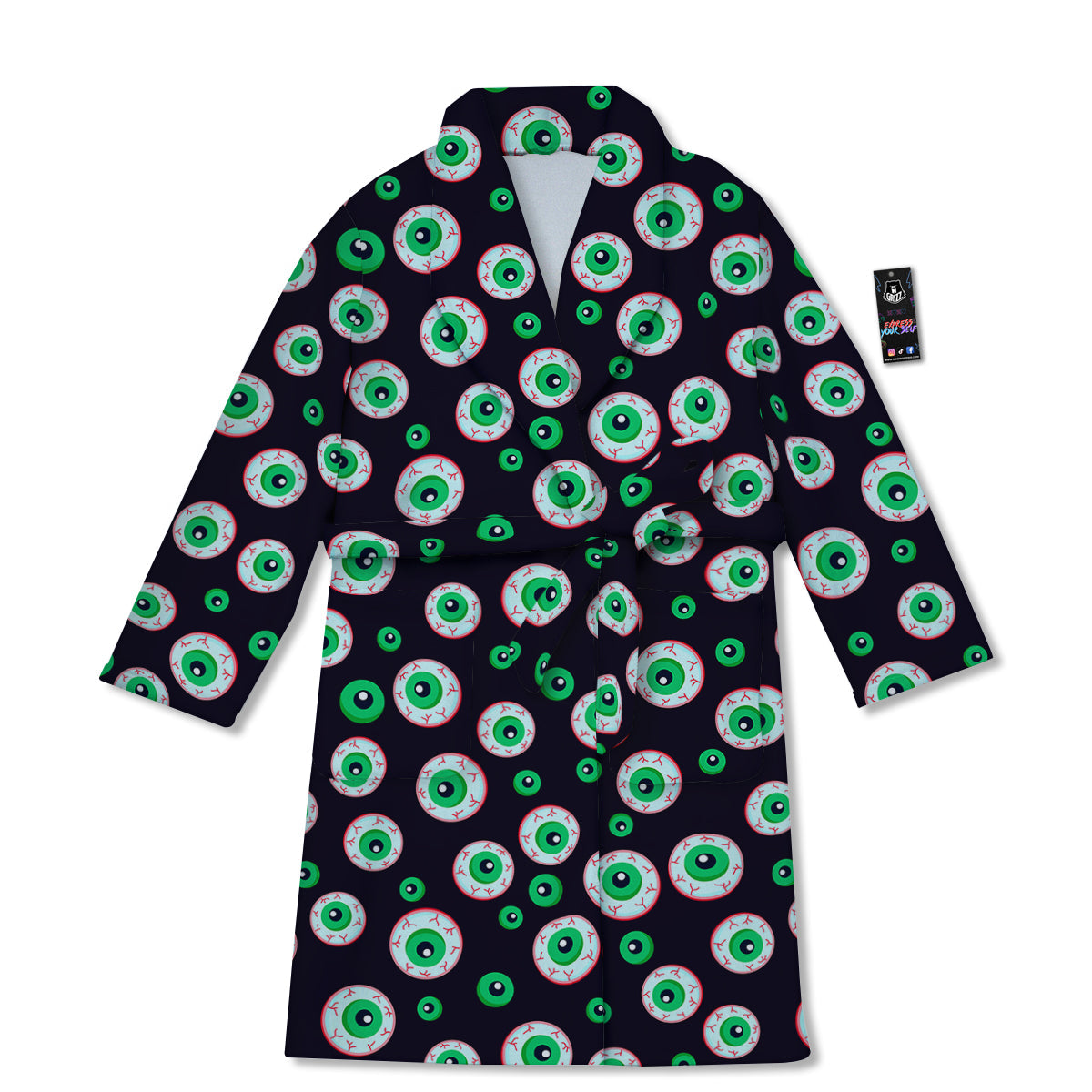Zombie Eyeball Print Pattern Bathrobe-grizzshop