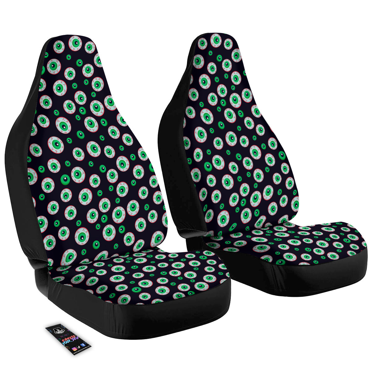 Zombie Eyeball Print Pattern Car Seat Covers-grizzshop