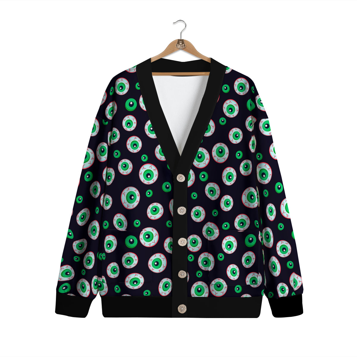 Zombie Eyeball Print Pattern Cardigan-grizzshop