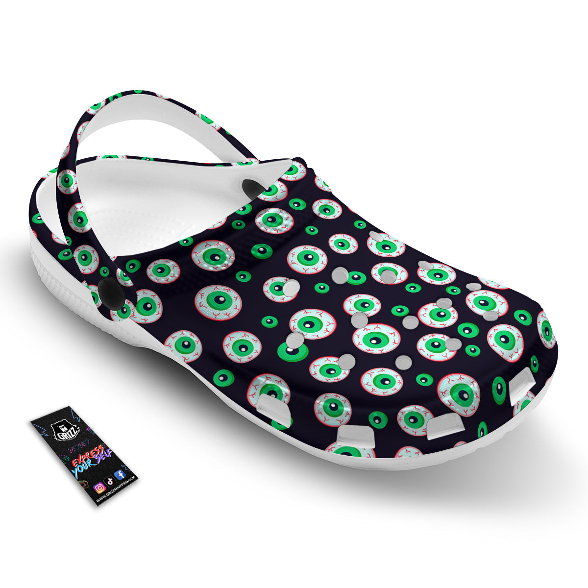 Zombie Eyeball Print Pattern Clog-grizzshop