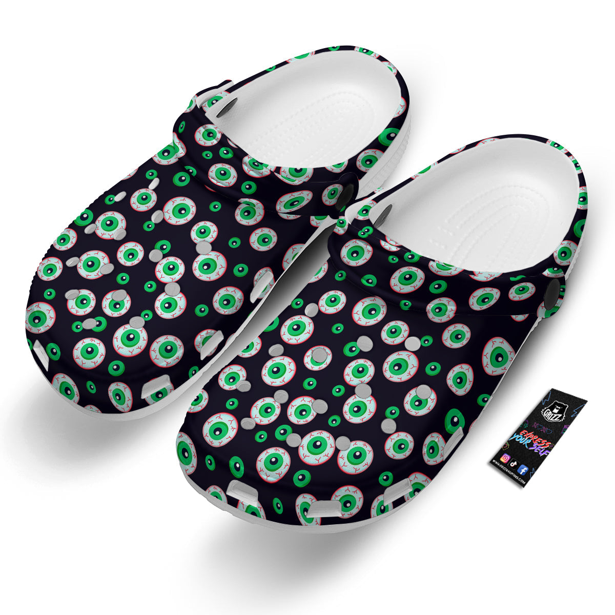 Zombie Eyeball Print Pattern Clog-grizzshop