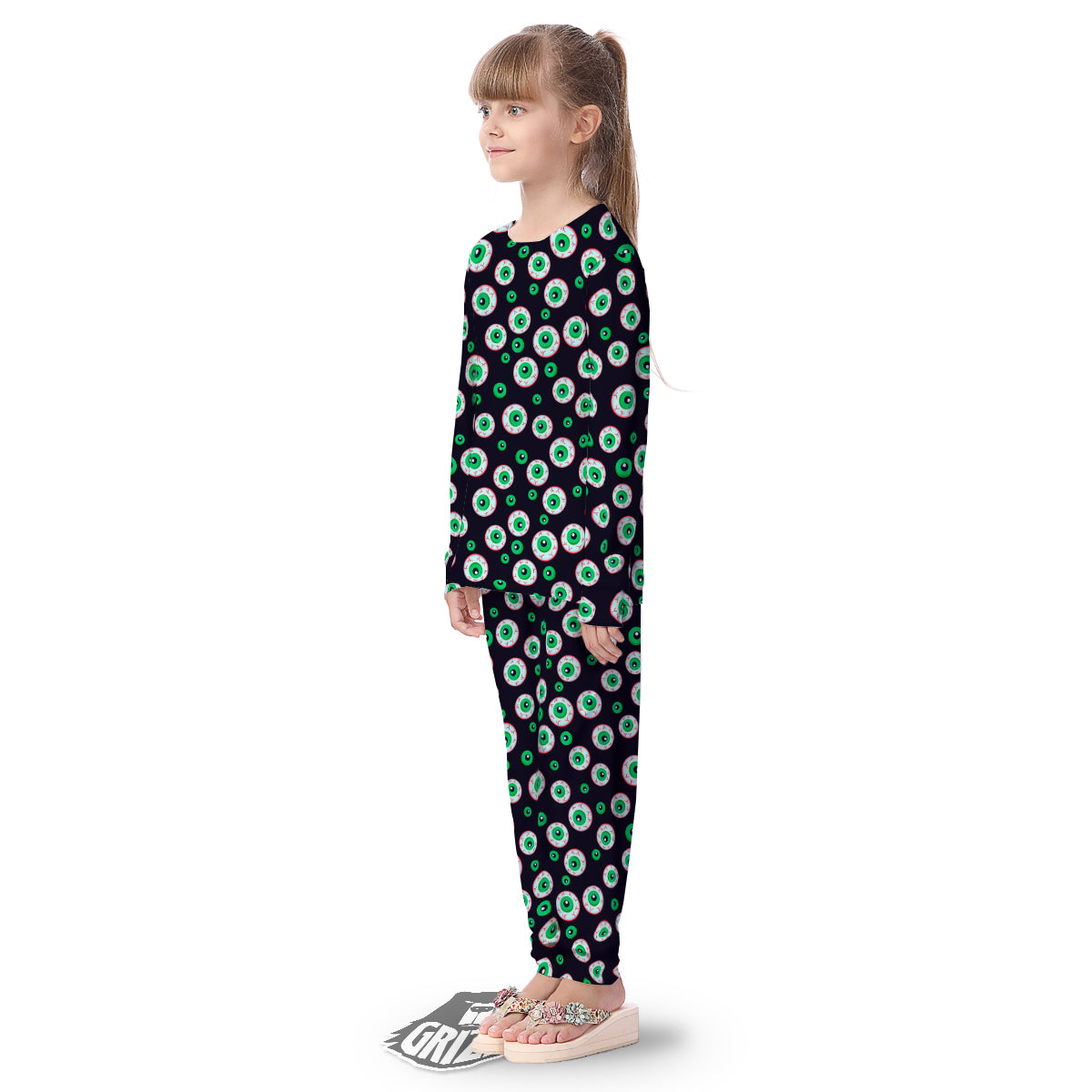 Zombie Eyeball Print Pattern Kid's Pajamas-grizzshop