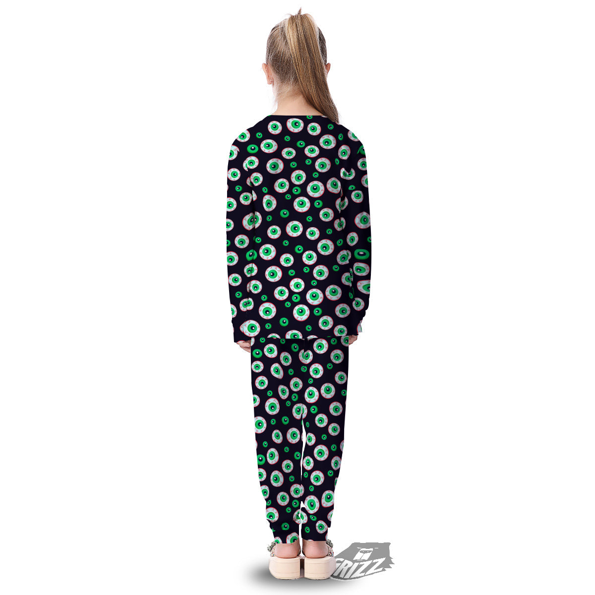 Zombie Eyeball Print Pattern Kid's Pajamas-grizzshop