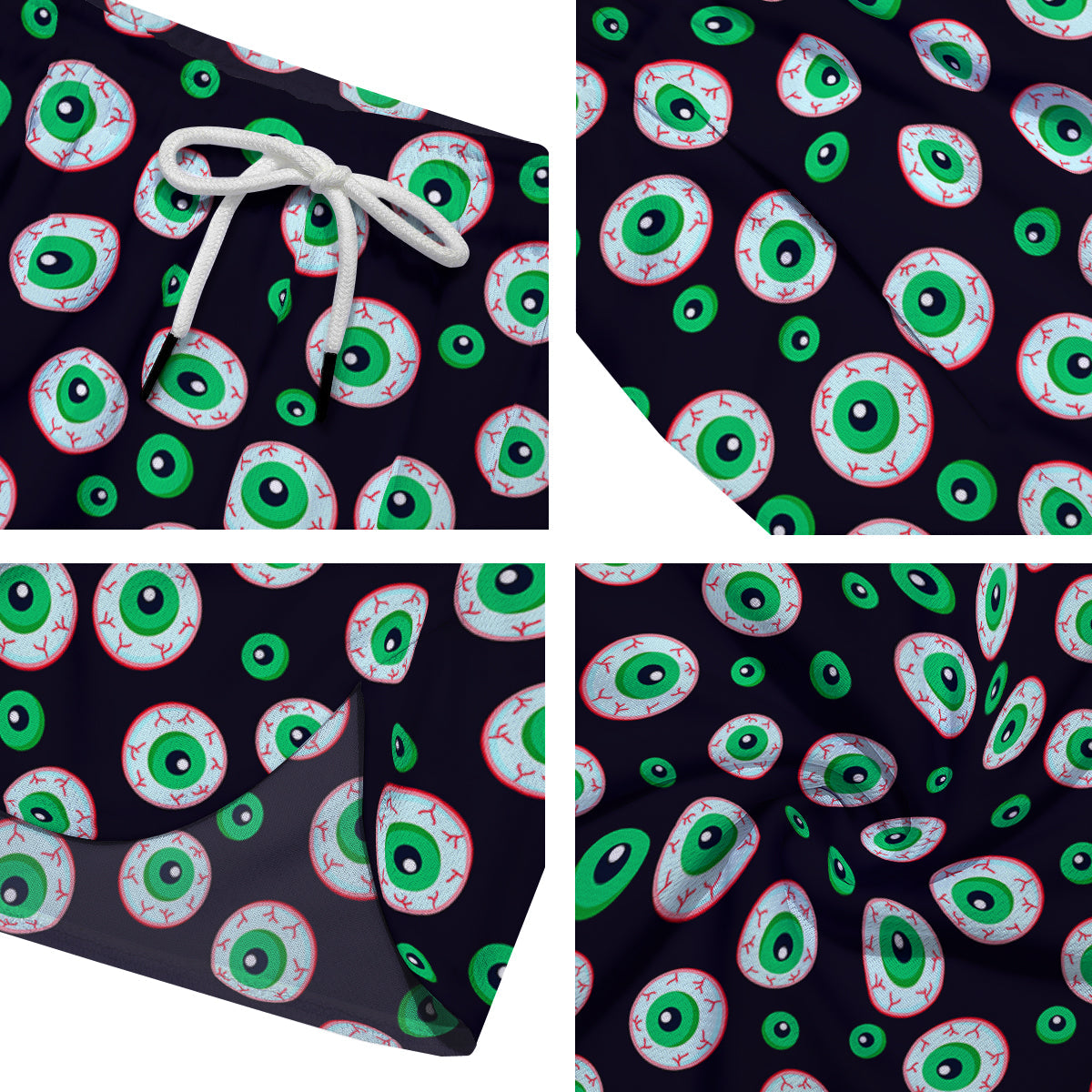 Zombie Eyeball Print Pattern Men's Running Shorts-grizzshop