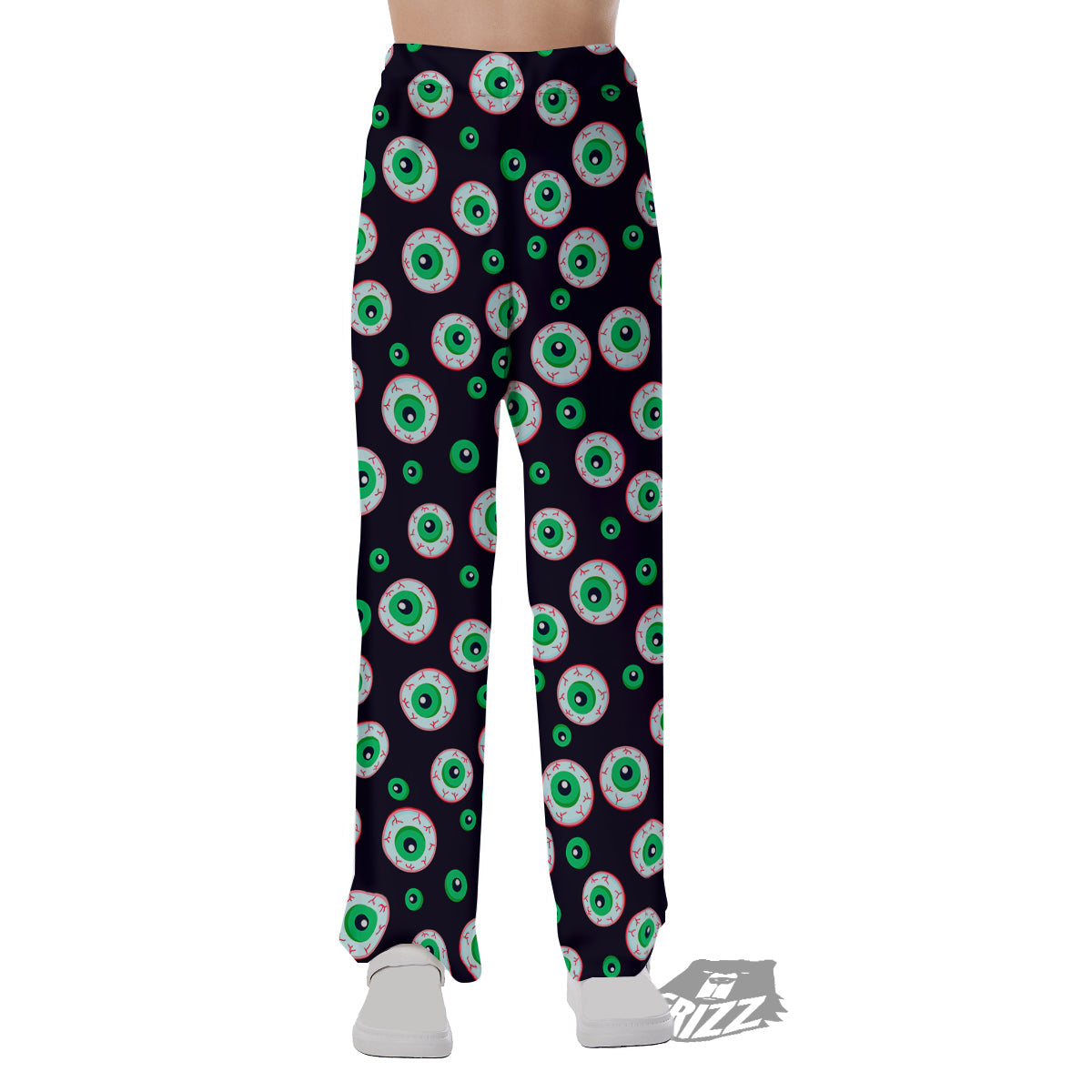 Zombie Eyeball Print Pattern Pajama Pants-grizzshop