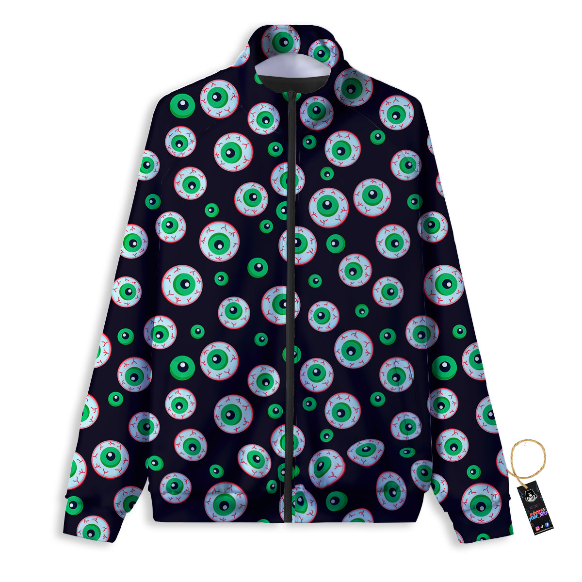 Zombie Eyeball Print Pattern Track Jacket-grizzshop