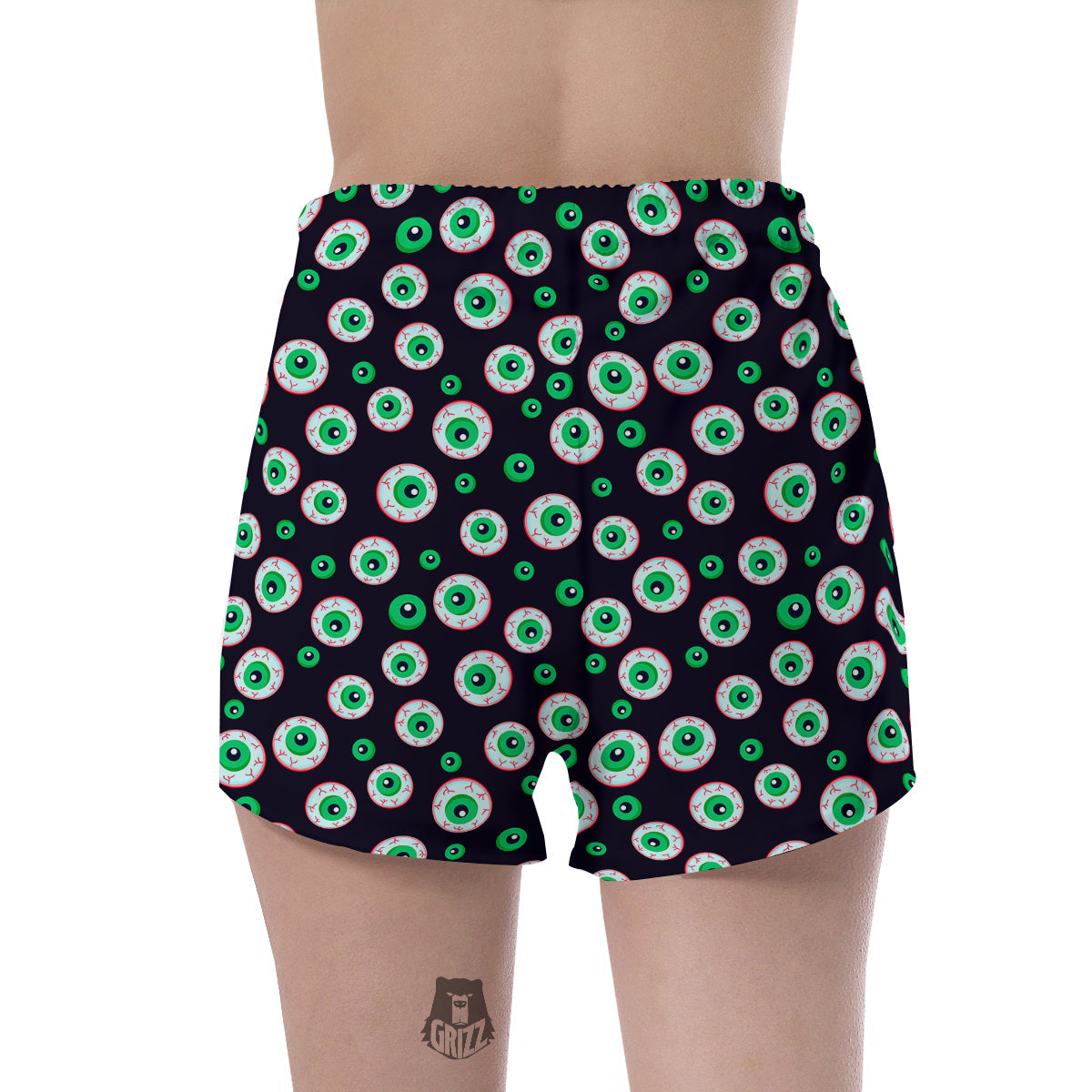 Zombie Eyeball Print Pattern Women's Shorts-grizzshop