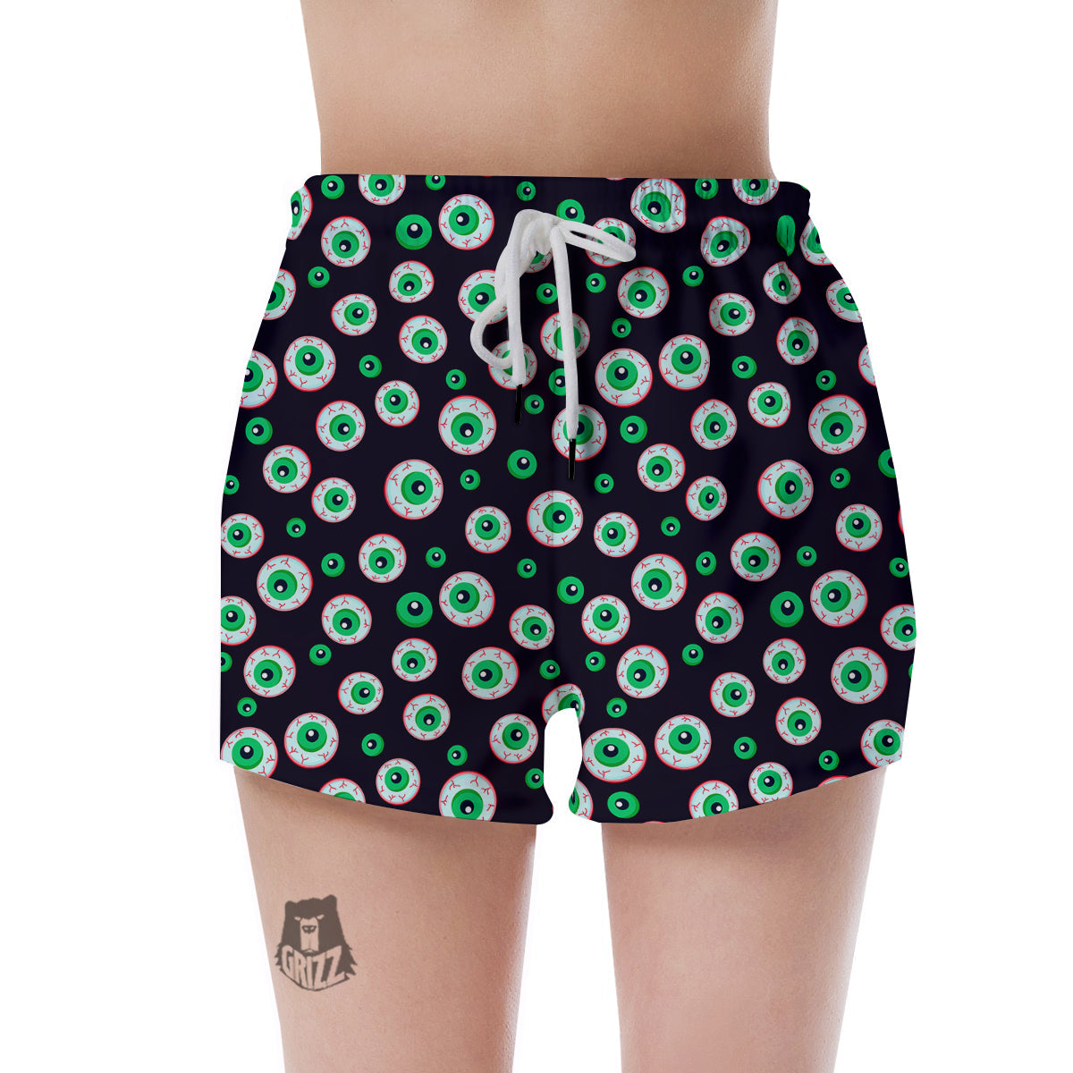 Zombie Eyeball Print Pattern Women's Shorts-grizzshop