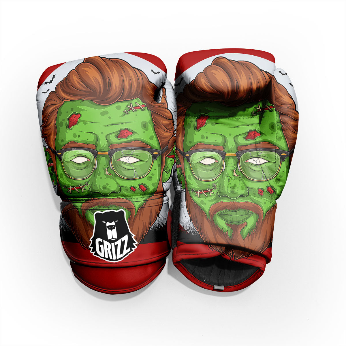 Zombie Face Halloween Character Print Pro Boxing Glove