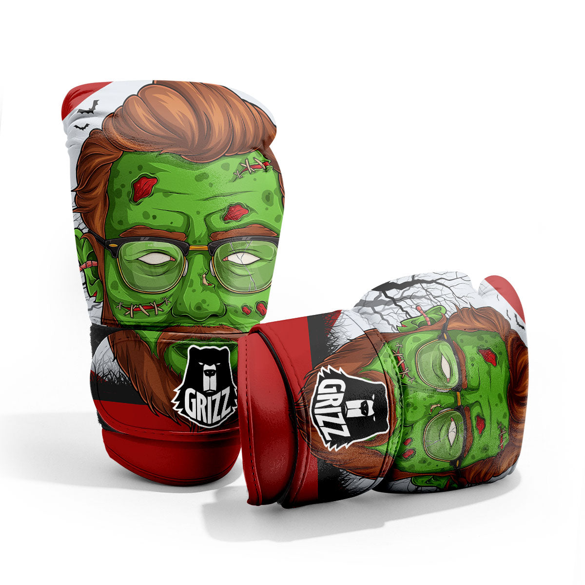 Zombie Face Halloween Character Print Pro Boxing Glove