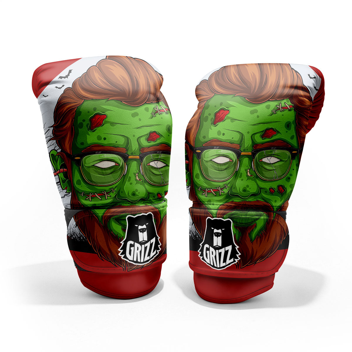 Zombie Face Halloween Character Print Pro Boxing Glove