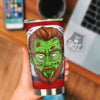 Zombie Face Halloween Character Print Tumbler-grizzshop