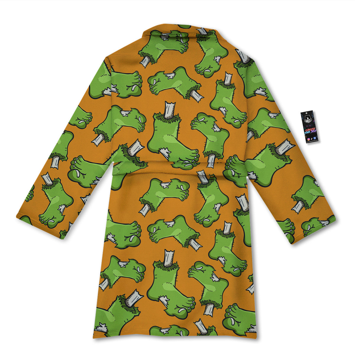 Zombie Foot Print Pattern Bathrobe-grizzshop