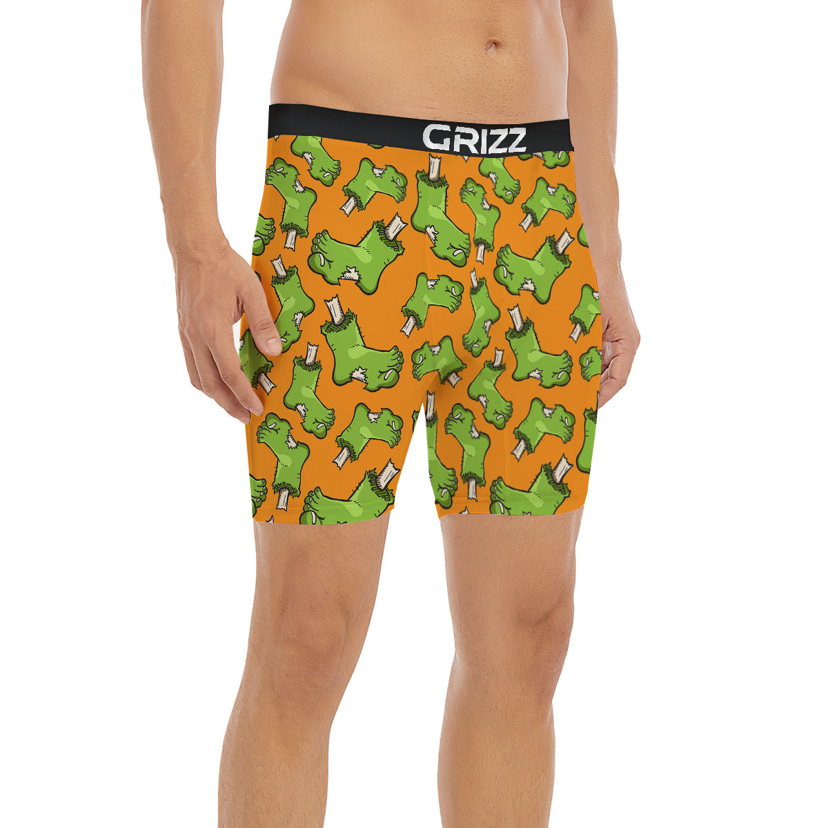 Zombie Foot Print Pattern Boxer Briefs-grizzshop