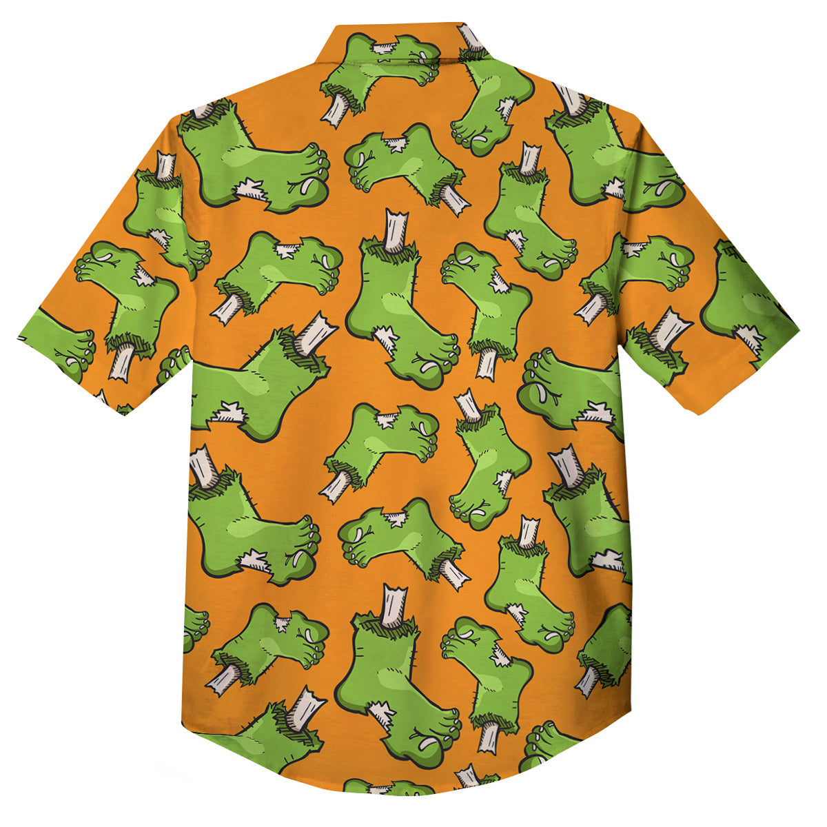 Zombie Foot Print Pattern Button Up Shirt-grizzshop