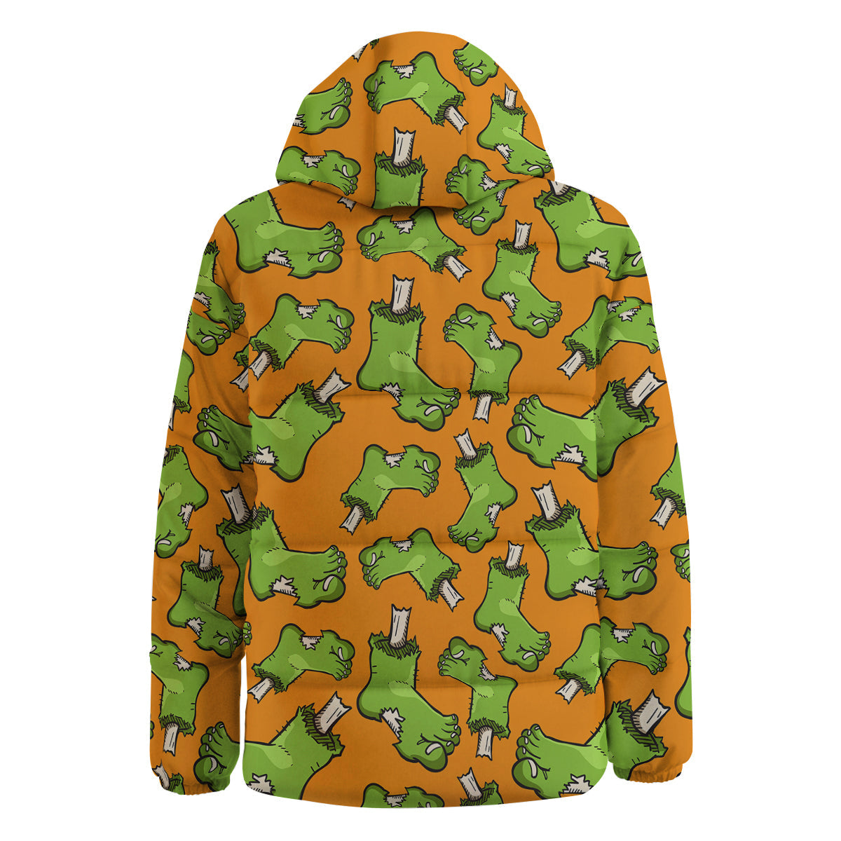 Zombie Foot Print Pattern Down Jacket-grizzshop