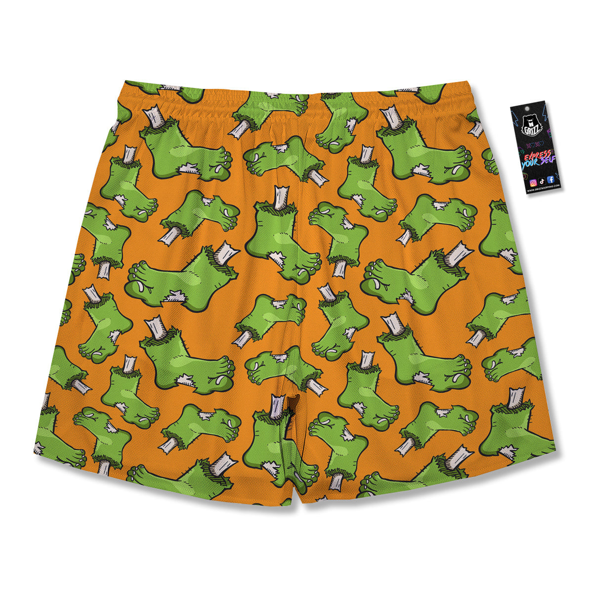 Zombie Foot Print Pattern Men's Running Shorts-grizzshop