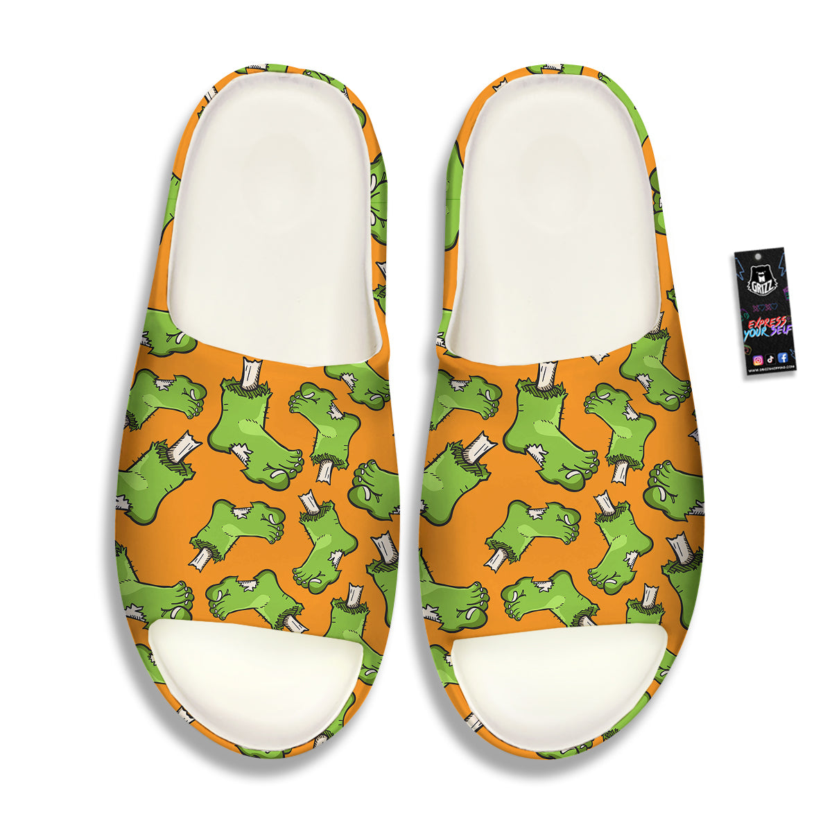 Zombie Foot Print Pattern Sandals-grizzshop