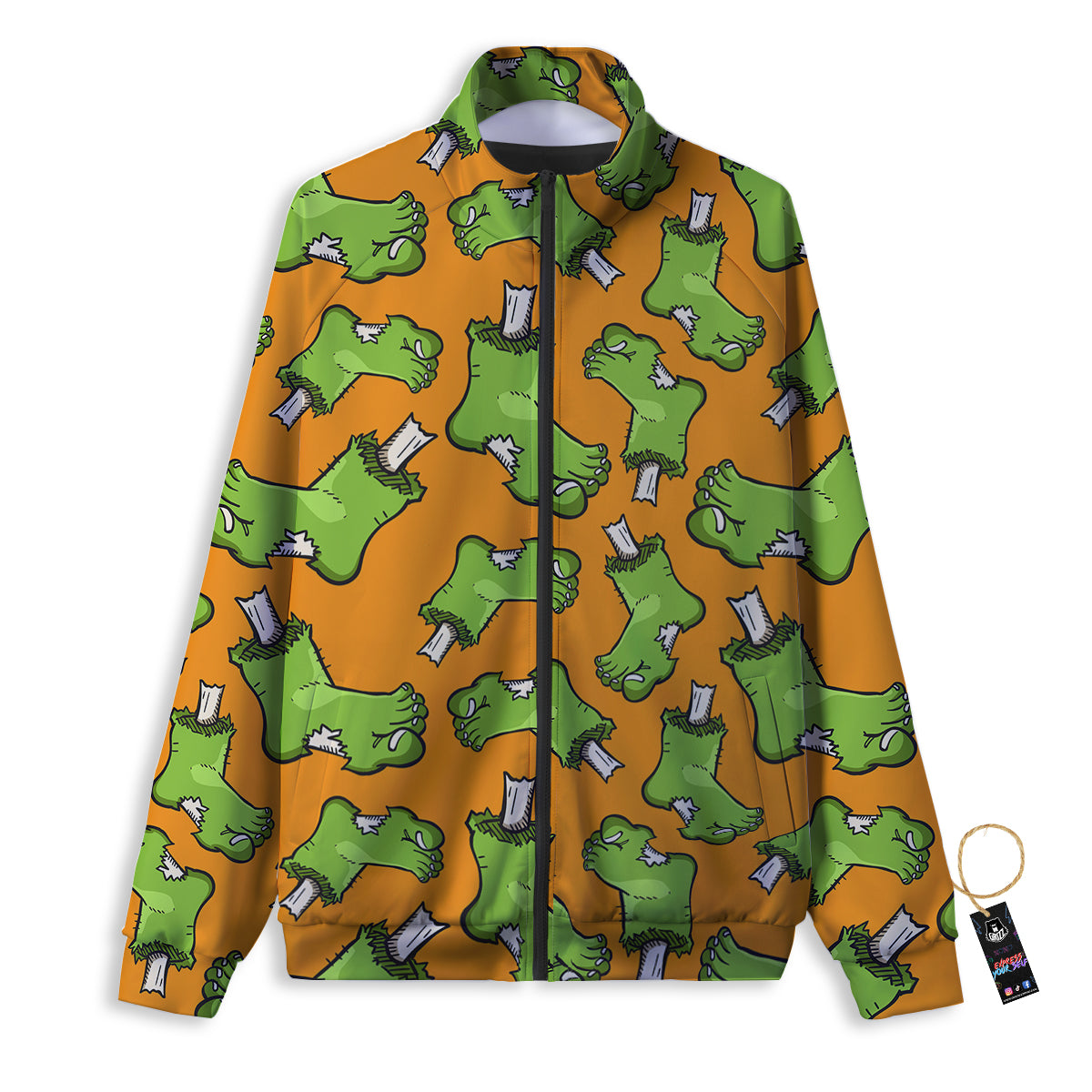 Zombie Foot Print Pattern Track Jacket-grizzshop