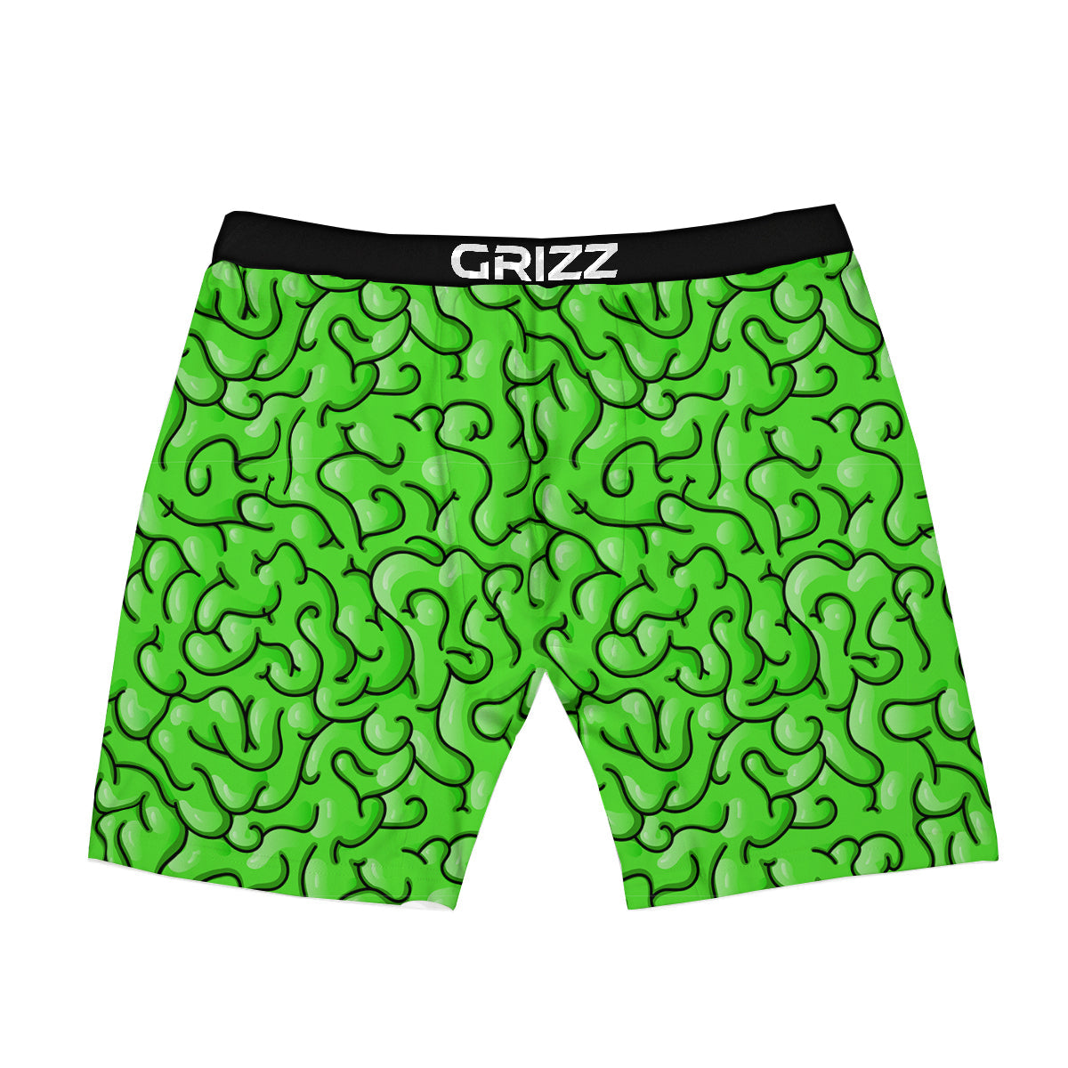Zombie Green Brain Print Pattern Boxer Briefs-grizzshop