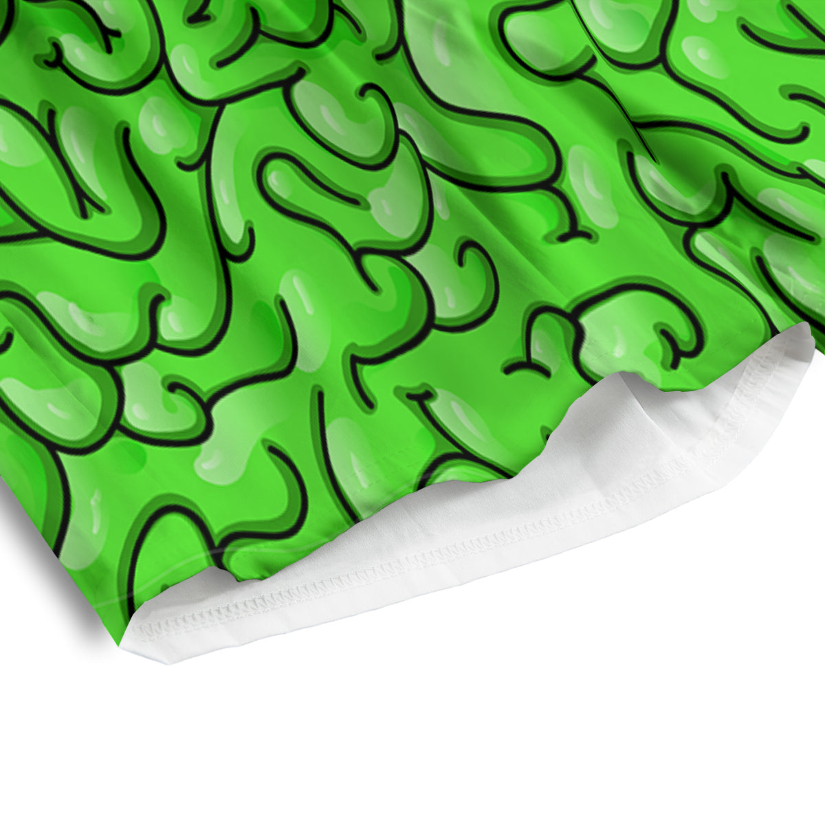 Zombie Green Brain Print Pattern Men's Athletic Shorts
