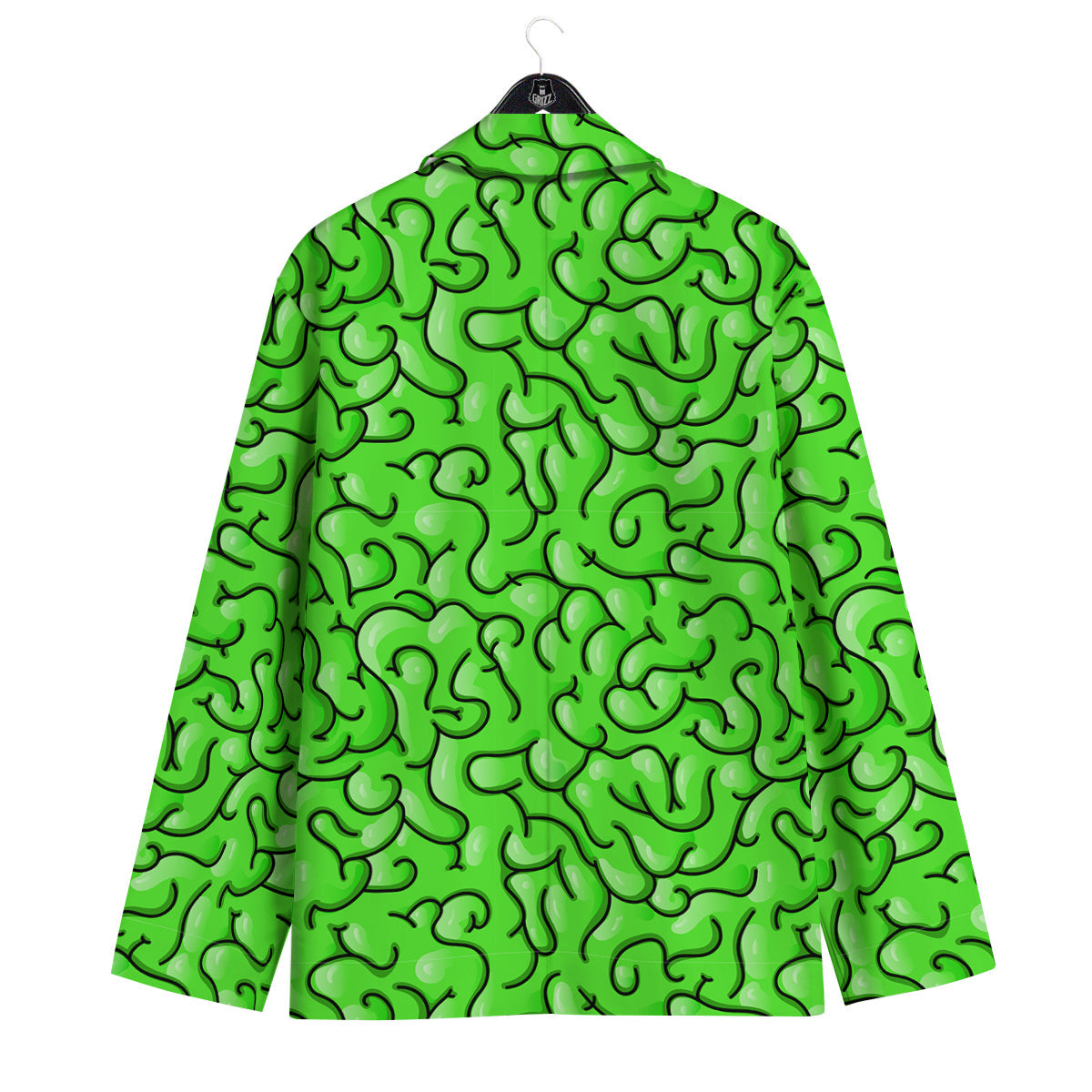 Zombie Green Brain Print Pattern Men's Sport Coat-grizzshop