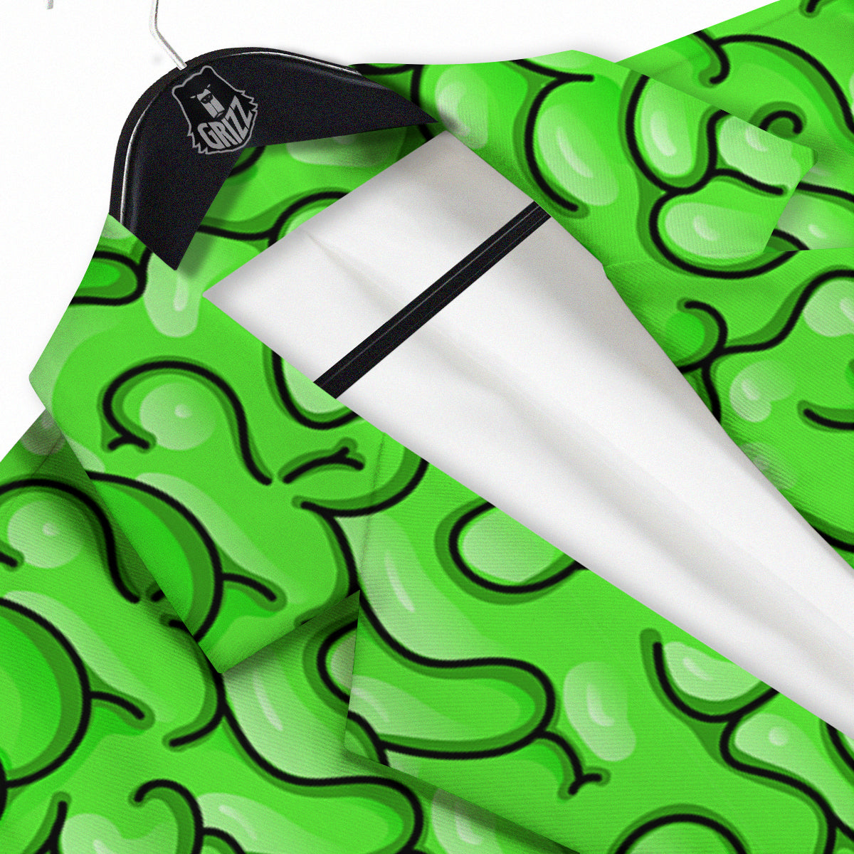 Zombie Green Brain Print Pattern Men's Sport Coat-grizzshop