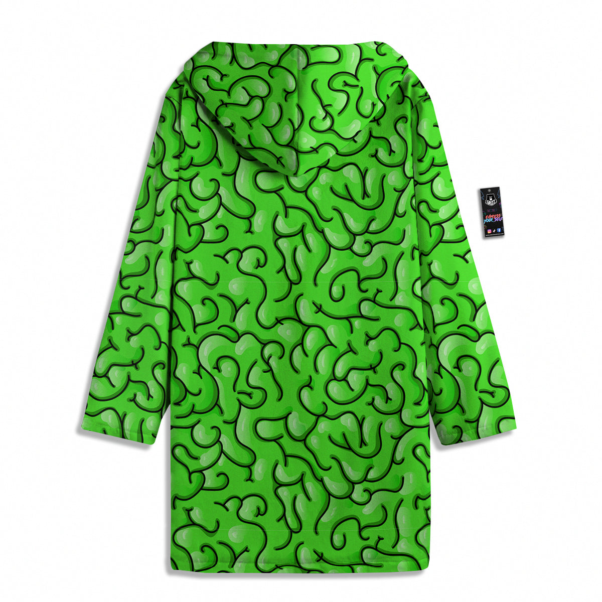 Zombie Green Brain Print Pattern Men's Windbreaker Jacket-grizzshop