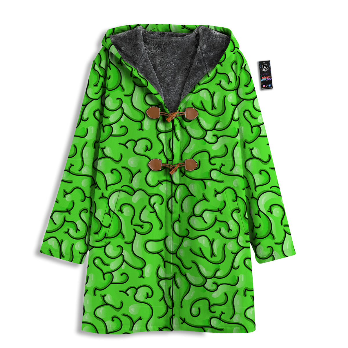 Zombie Green Brain Print Pattern Men's Windbreaker Jacket-grizzshop